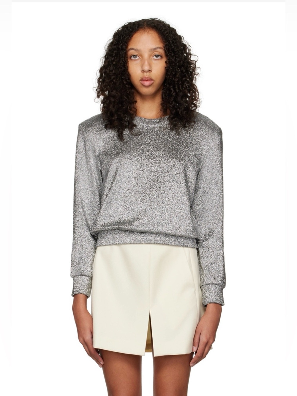 Dries Van Noten Haltos Silver Padded Sweatshirt